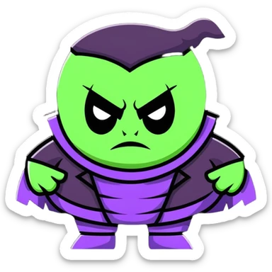 cartoon villain character with silly expression sticker