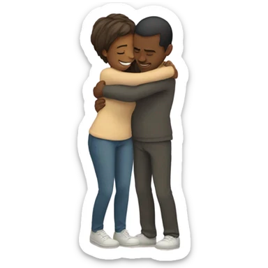 Couple hug sticker