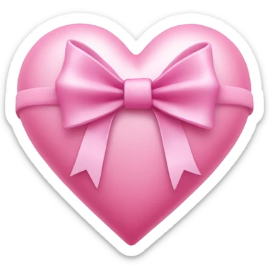 Pink heart with bow sticker