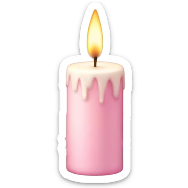 pastel pink christmas candle  sticker