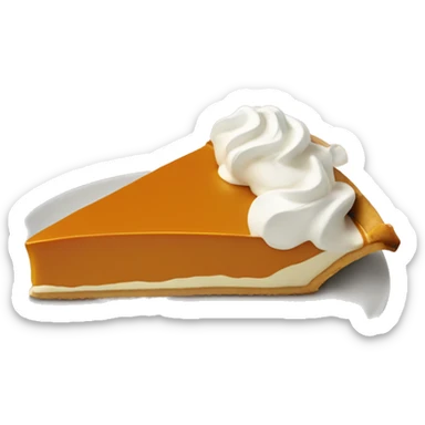 Slice of pumpkin pie with too much whipped cream on it sticker