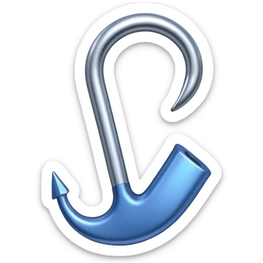 Ein Haken in ein blaues vierek sticker