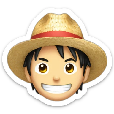 luffy with straw hat sticker