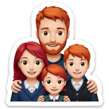 scottish family with son and daughter sticker
