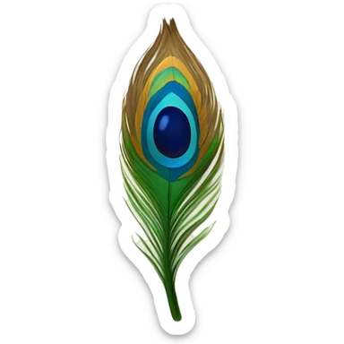 Peacock feather and lord Krishna sticker