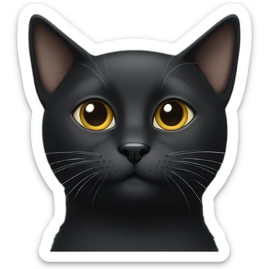 black cat with white dot on nose and forehead sticker