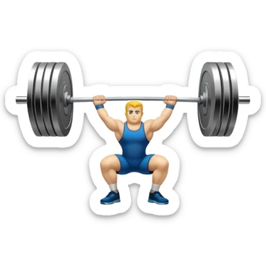 Iconic emblem symbolizing weightlifting, featuring a classic barbell with heavy weights on each side. The design highlights strength and precision, capturing the essence of the sport. The barbell is positioned in a dynamic stance, representing power and technique. The emblem is bold and sleek, with a transparent background. sticker