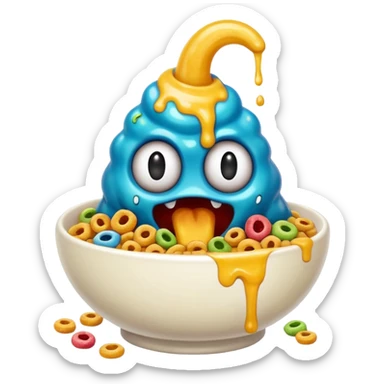  Emoji Vomit cereal monster vomit  sticker