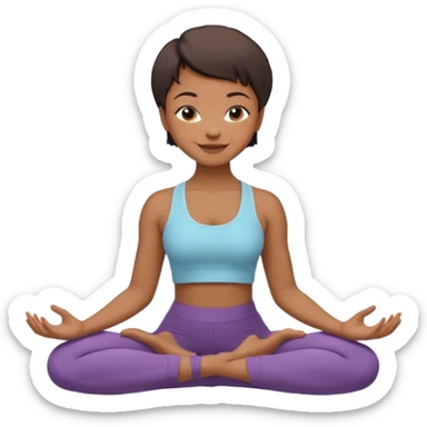 black women yoga short hair sticker