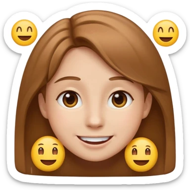 happy emojis, light brown hair  sticker
