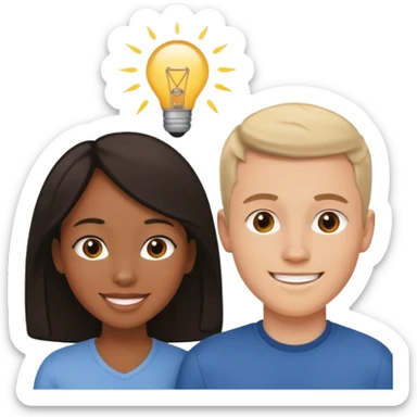 mixte couple black girl , white man sticker