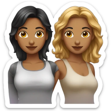 3 latin female friends sticker