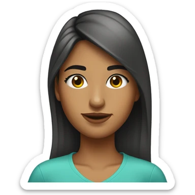 una chica morocha con una bincha sticker