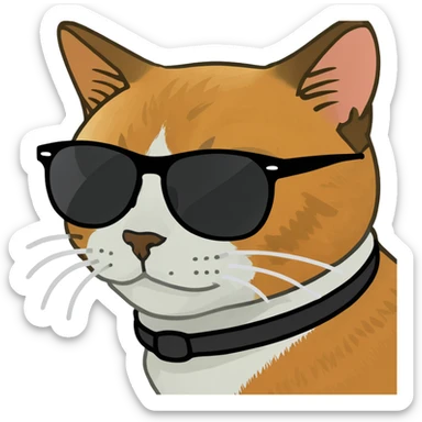 Cat with sunglasses sticker
