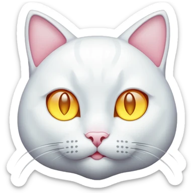 white cat luminous sticker
