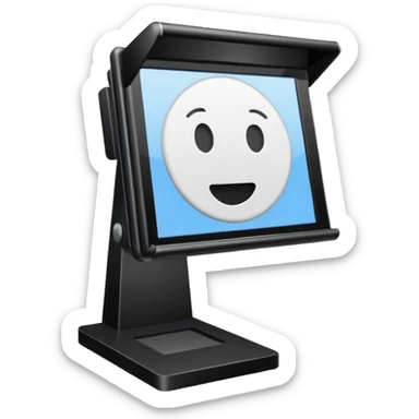 screen with a prompter sticker