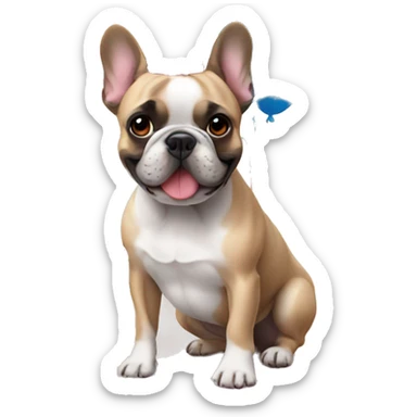french bulldog birthday sticker