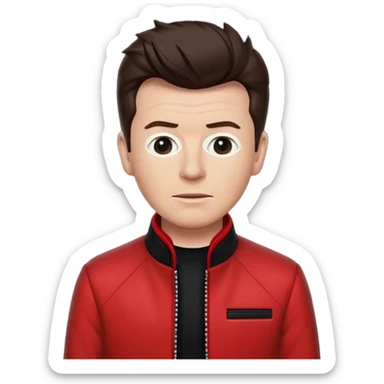 Rick Astley that’s really red and you can’t even see major parts of his face or his body and the background is pitch black sticker