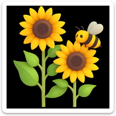 Add a bee to the image, keeping the same colors and style. sticker