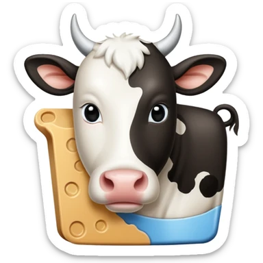 brique de lait avec une vache dessus  sticker