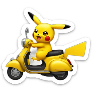 Picachu sur un scooter sticker