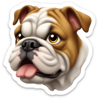 Bulldog yüzü tatlı sticker