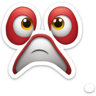 Letter A with eyes and mouth like an Red Handsome sticker