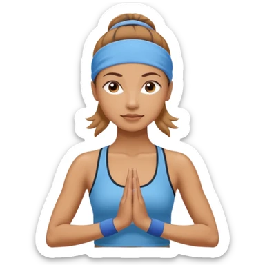 Yoga woman with blue sweatband sticker