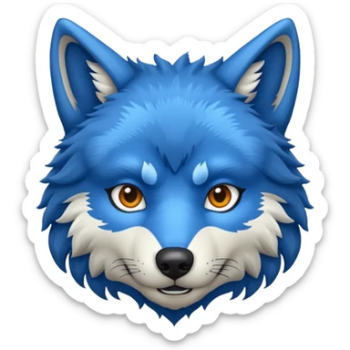 blue wolf head sticker