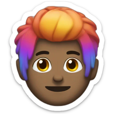 brick with lgbtq hair sticker
