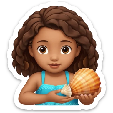 Baby Moana with a seashell sticker