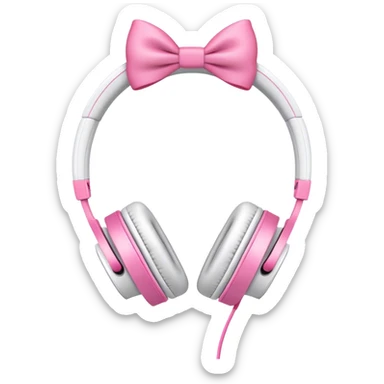 white headphones with pink bows sticker
