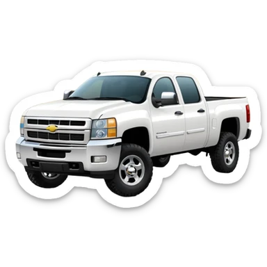 White 2009 Chevy Silverado 2500 HD crew cab sticker