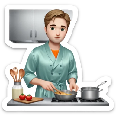 robert pattinson en nuisette qui fait la cuisine  sticker