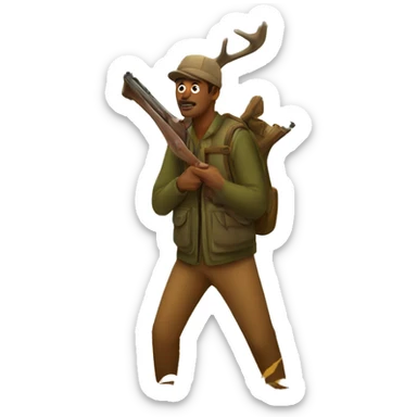 Man hunting deer  sticker