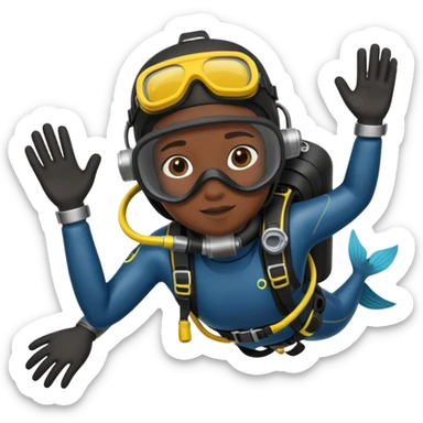 A roll in scuba diving gear sticker
