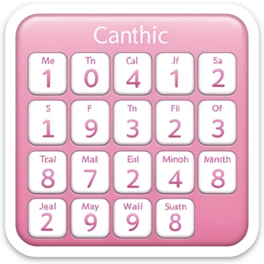 make a catholic calendar with very girly pink tones, but simple. sticker