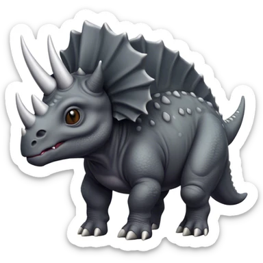 Black triceratops dinosaur accurate  sticker