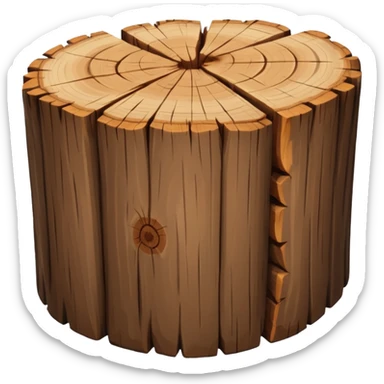 wood log sticker