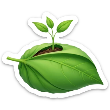 Germinating seed with a folded leaf sticker