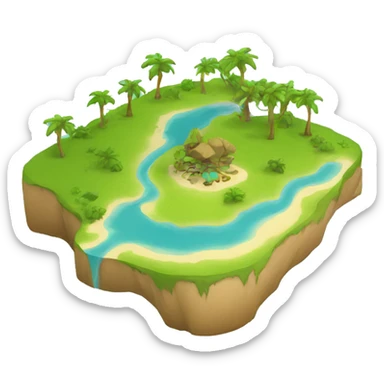 map of an island sticker
