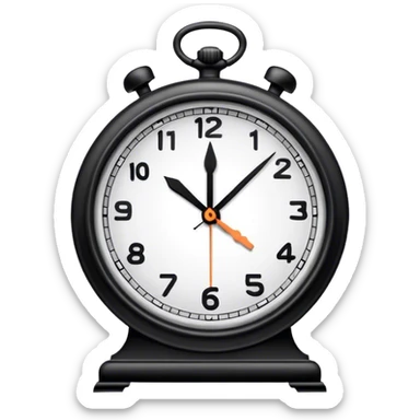 A black clock that is just a outline of the clock. sticker