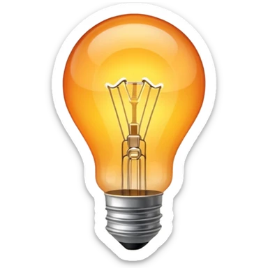 Bright lamp bulb sticker