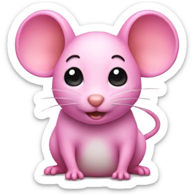 Pink mouse sticker