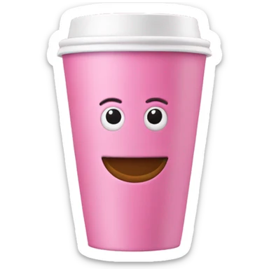 pink coffe cup to go with latte inside sticker