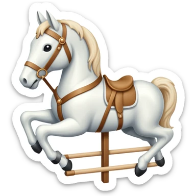 A white hobby horse  sticker