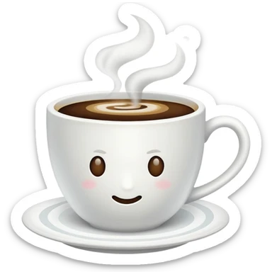 coffee cup with steam sticker