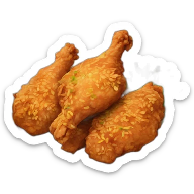 Chinese-style fried chicken topped with chopped scallions and sweet vinegar and soy sauce sticker