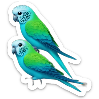 blue and green budgies sticker