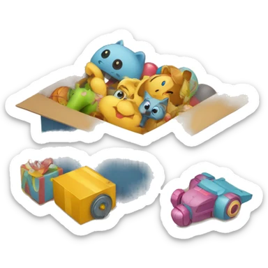 box full of toys sticker